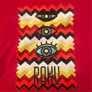 Roku Studio T-Shirt Unisex 3XL Red Zigzag Eye Graphic Print Crew Neck